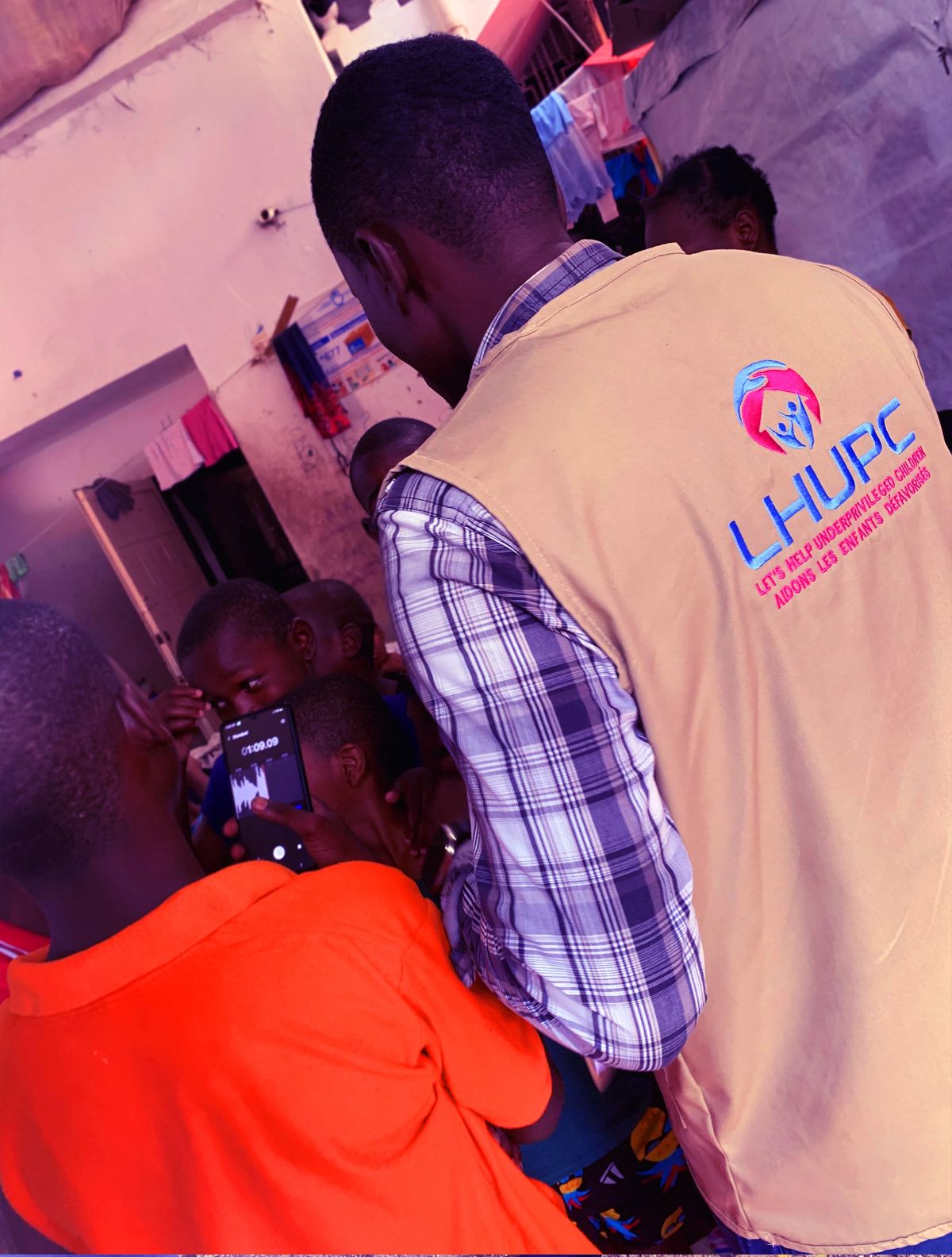 LHUPC team working with children in Haiti