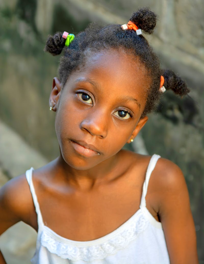 A young Haitian girl ready for school